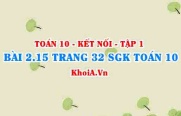 Bài 2.15 trang 32 SGK Toán 10 tập 1 Kết nối tri thức